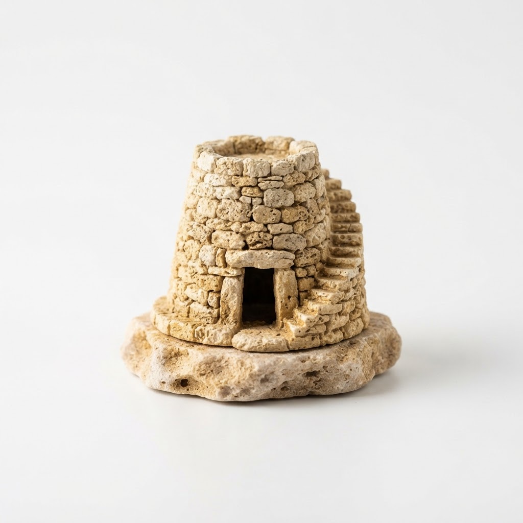 Miniatura histórica 'Guardián del Tiempo' - Réplica en piedra marés de un Talayot