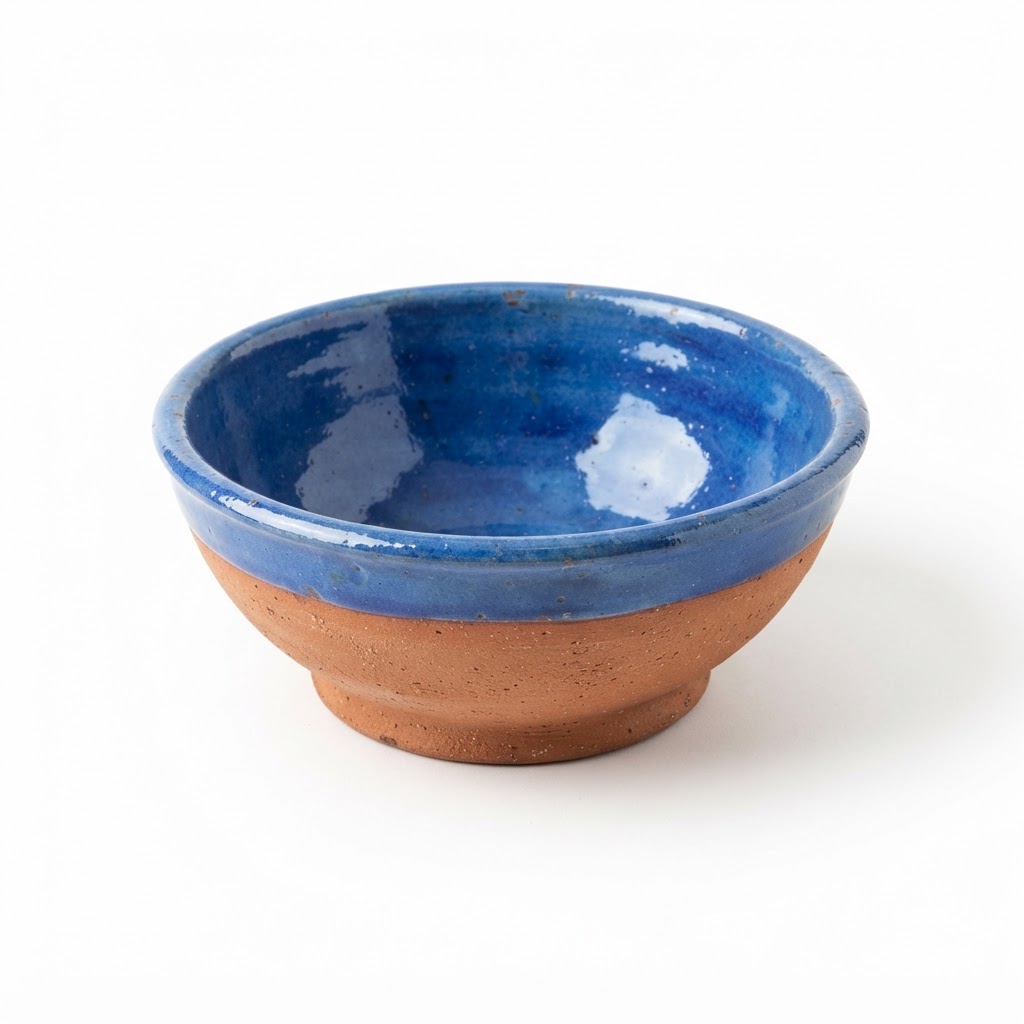 Bowl artesanal 'Es Mercadal' - Terracota con esmalte azul mediterráneo