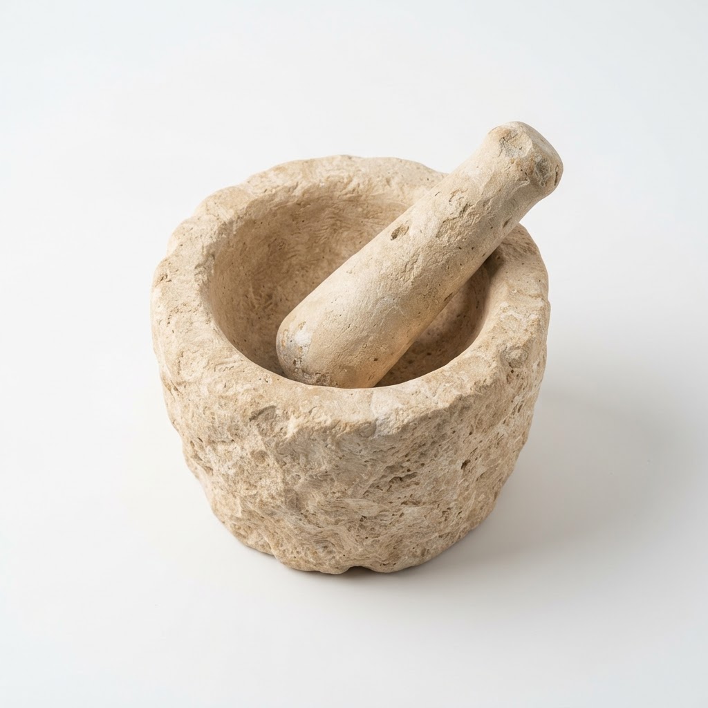 Mortero artesanal 'Pedra Viva' - Talla manual en piedra caliza