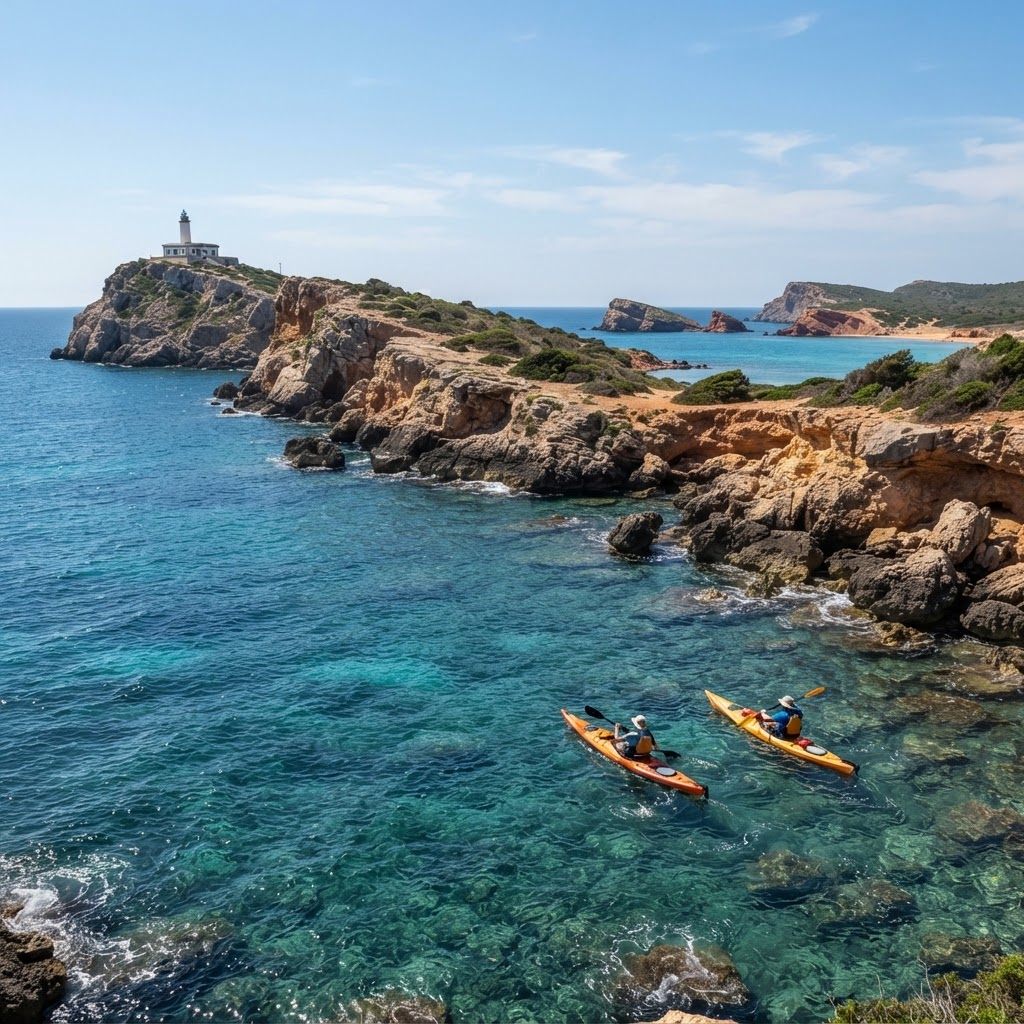 Travesía en Kayak: Del Faro de Cavallería a Cala Pregonda