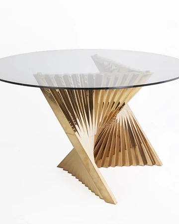 Juliette Dining Table - Gold rental from RSVP Event Rentals