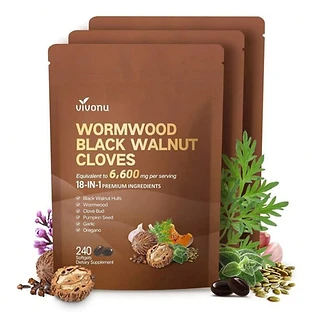 Premium Wormwood Black Walnut Cloves 18-in-1 Herbal Blend Softgels 240 Count 6600mg Per Serving.