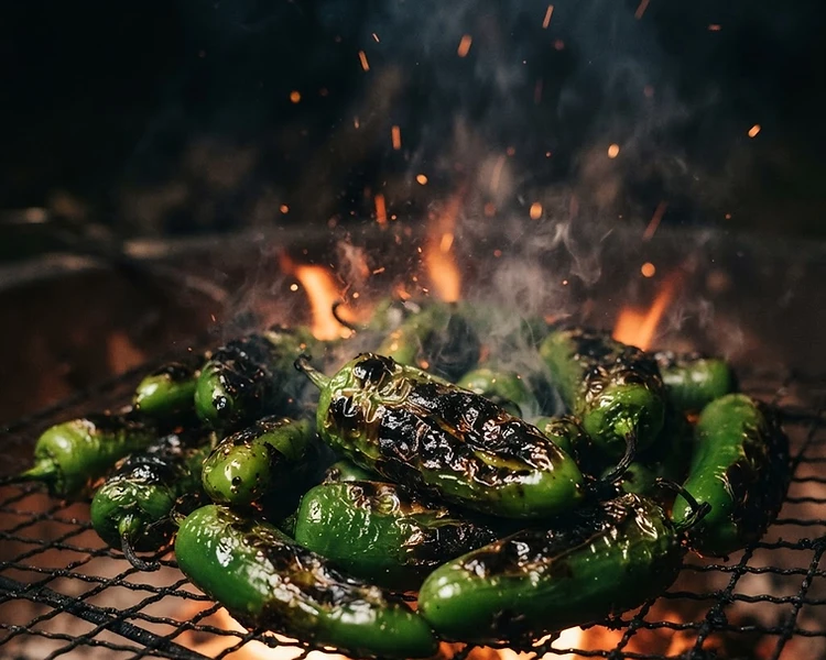 Hatch green chile roasted over open flame