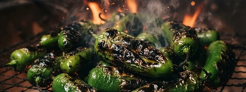 Hatch green chile roasting
