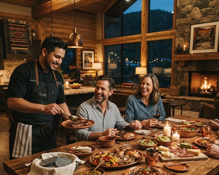 Cabin dining experience in Ruidoso