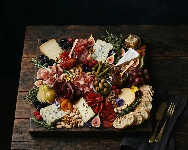 Charcuterie board detail