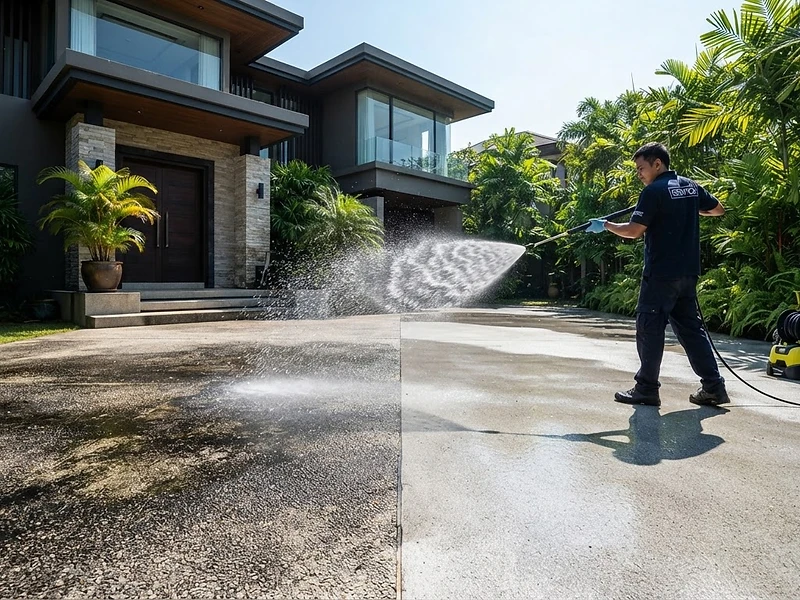Pattaya property after pressure washing