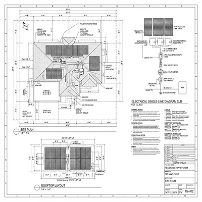 Solar permit plan set sample