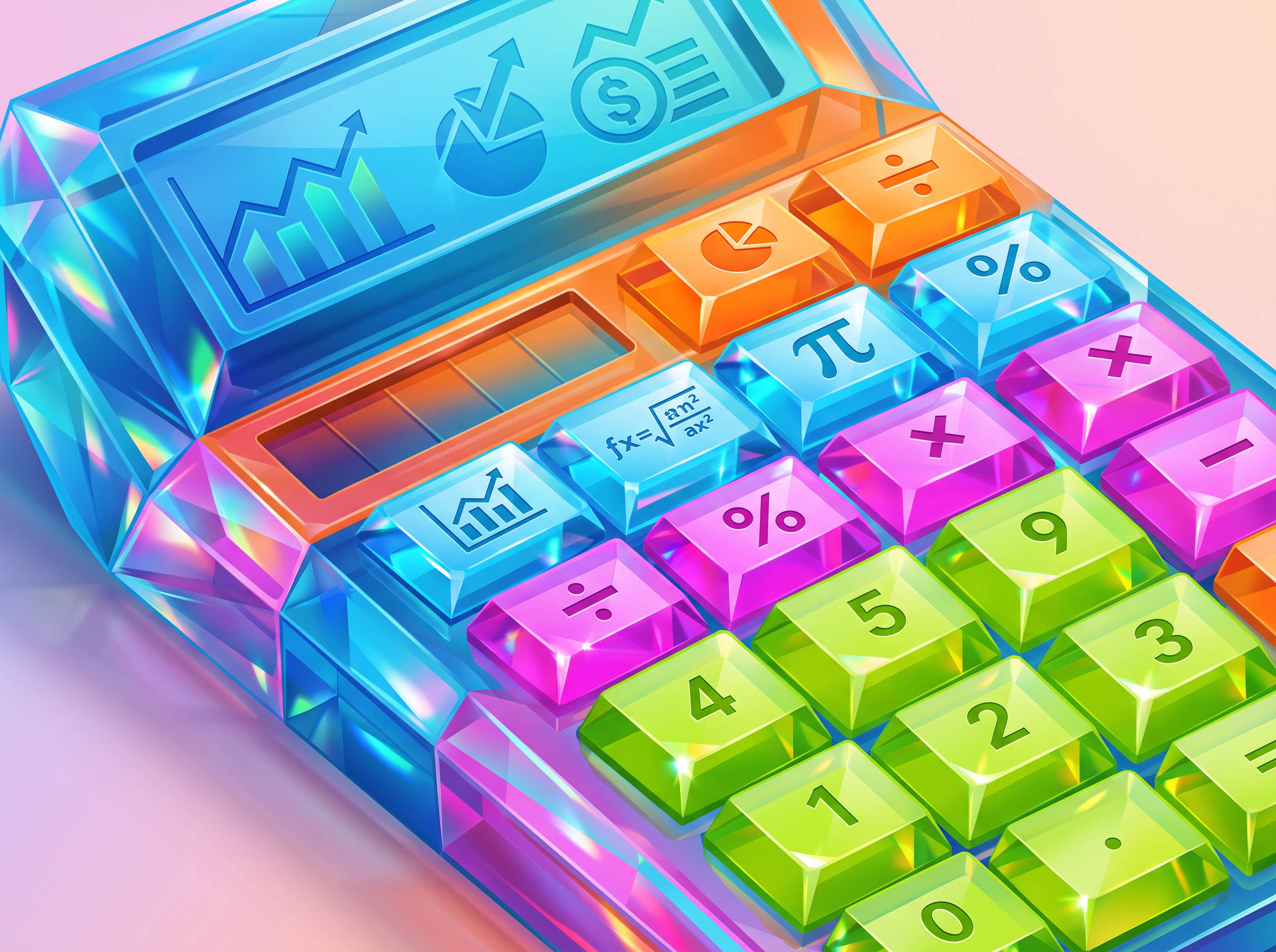 Colorful 3D crystal calculator