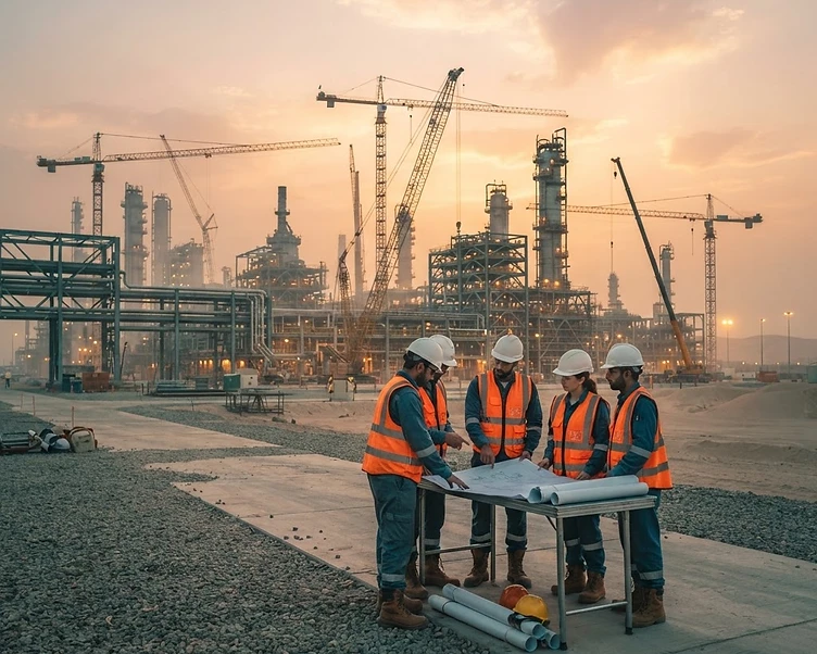 Executive reviewing contractor transformation on a major project