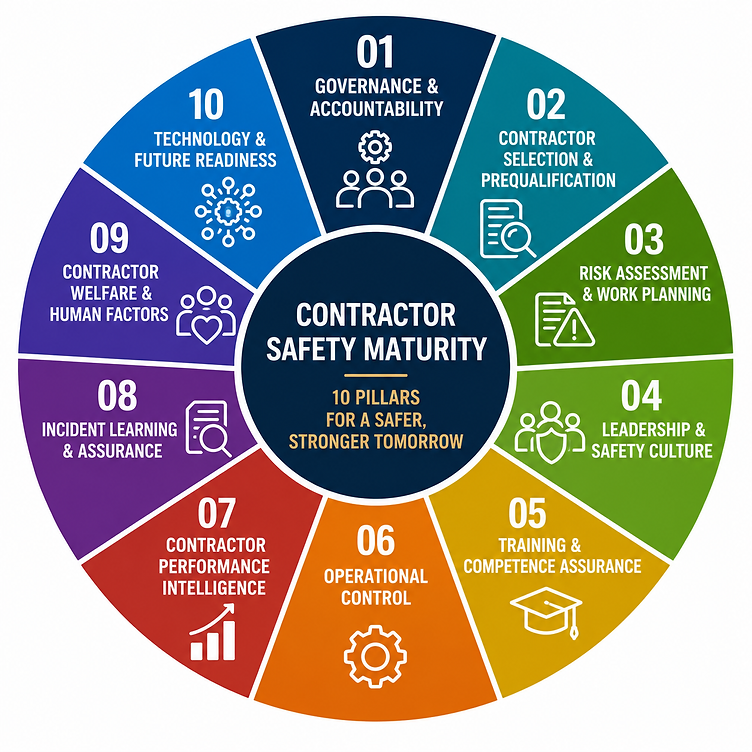 Contractor Safety Maturity 10-pillar framework
