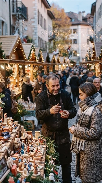 Illustration fidèle de Marché de Noël d'Annecy