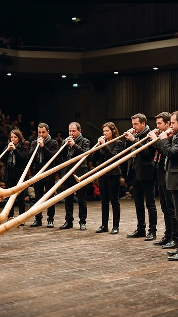 Illustration fidèle de 8 sonneurs pour Philip Glass