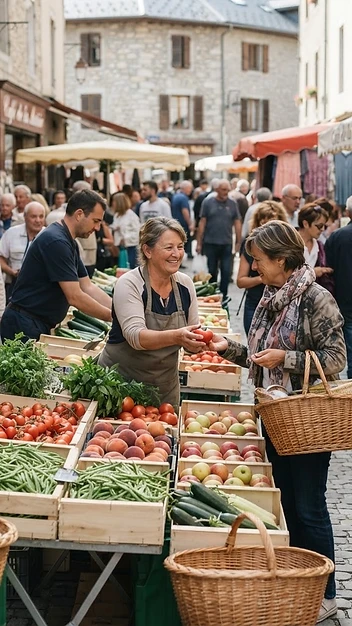 Illustration de Marché hebdomadaire de Novalaise