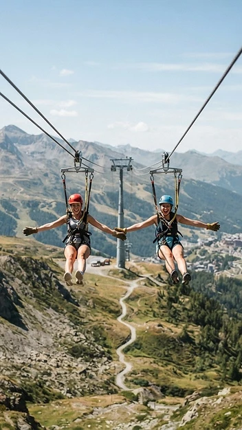 La Bee – Double Tyrolienne Val Thorens à Les Belleville