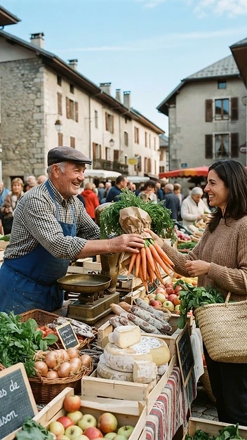 Illustration de Marché hebdomadaire de Yenne