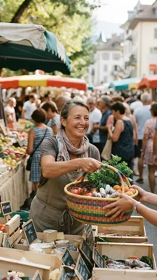 Illustration fidèle de Grand marché de Thonon