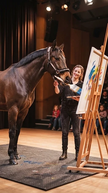 Illustration fidèle de Le Cheval qui peint