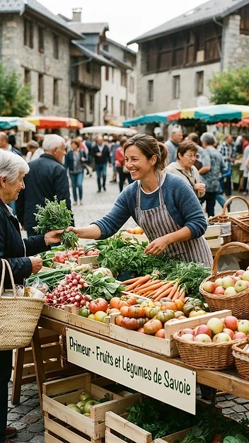 Illustration de Marché hebdomadaire de Yenne