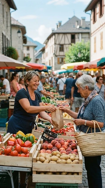 Illustration de Marché hebdomadaire de Novalaise
