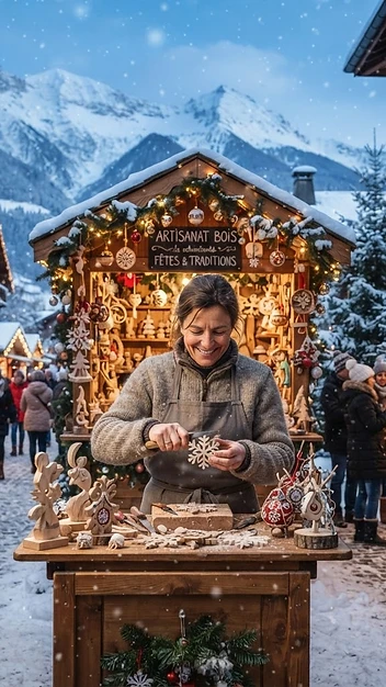 Illustration fidèle de Village de Noël (Samoëns)