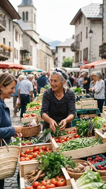 Illustration de Marché hebdomadaire de Yenne