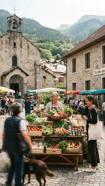 Illustration de Petit marché mensuel de producteurs locaux