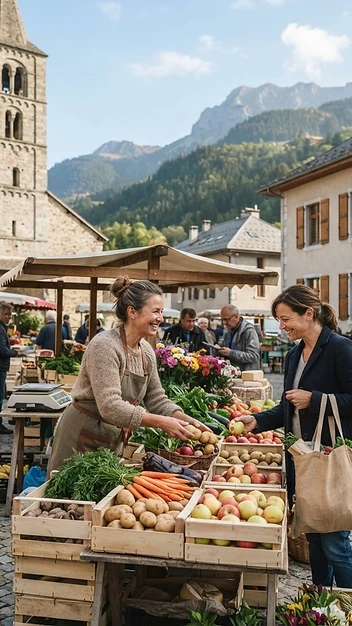 Illustration de Petit marché mensuel de producteurs locaux