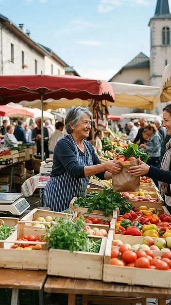 Illustration de Marché hebdomadaire de Yenne