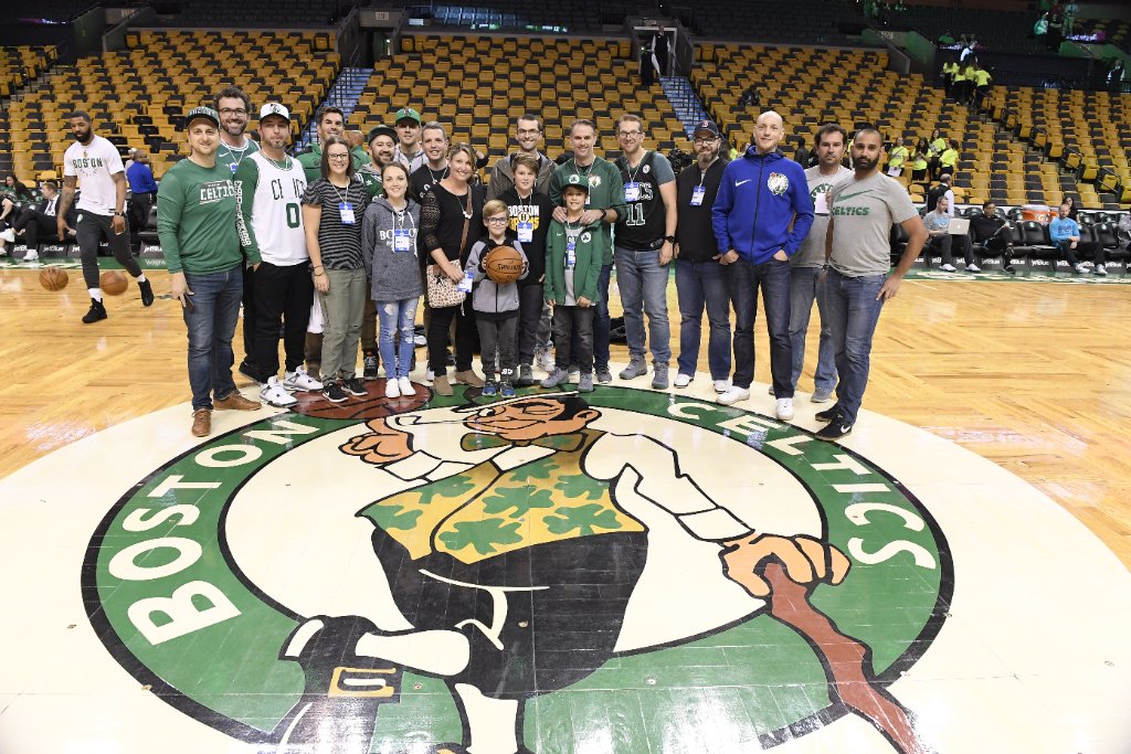 Dream Hoop Tours group on an NBA court