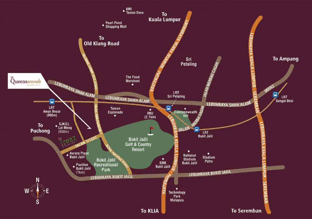 Queenswoodz @ Bukit Jalil location & connectivity map