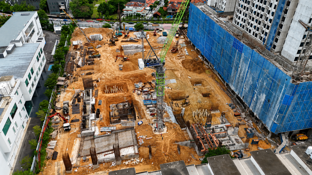 Aerial view of Queenswoodz site, Q3 2026 — earthworks