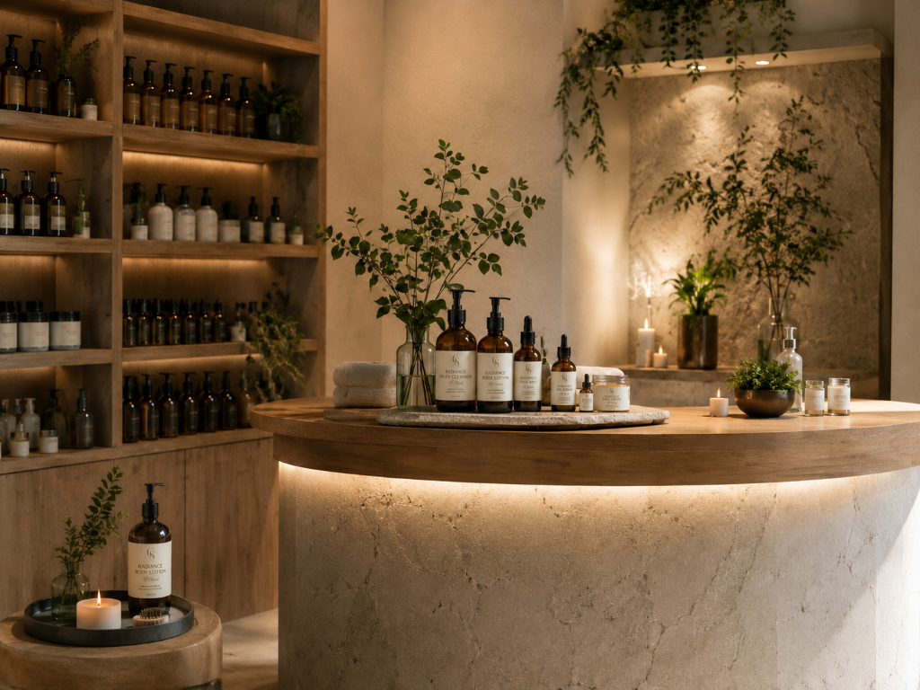 Ashbury's Aromatherapy private-label production and retail display