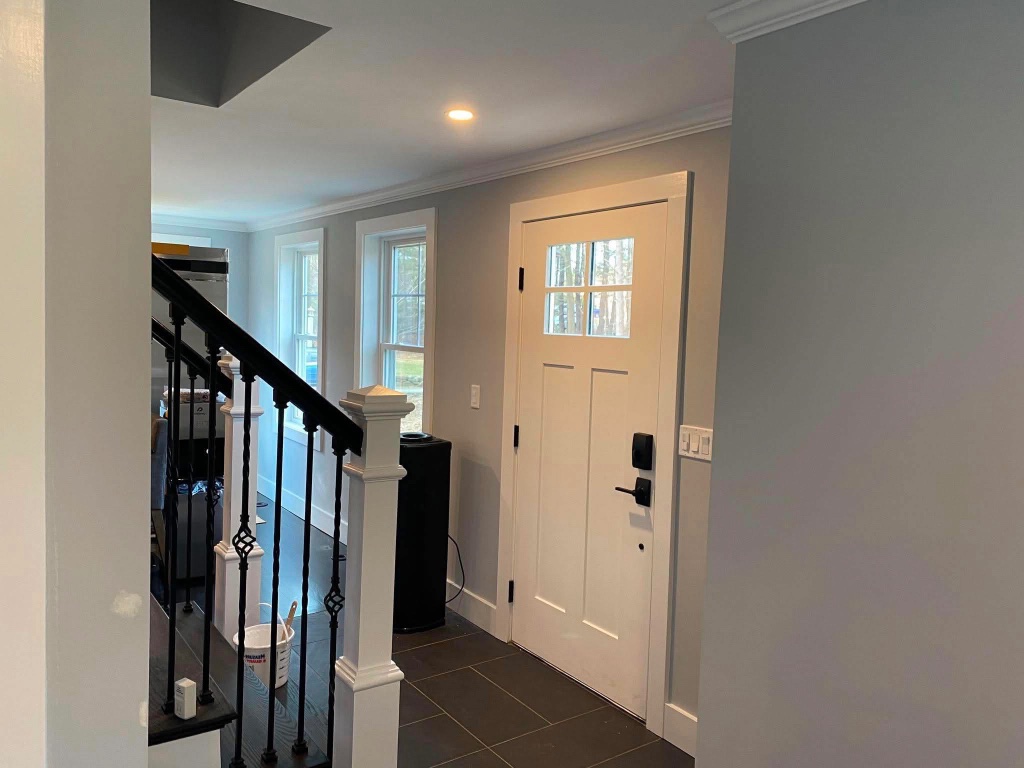 White-to-Black Entry Door — before