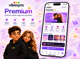 VibeSync Premium campaign showing both partners and premium features