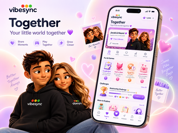 VibeSync couple avatars in their Together space