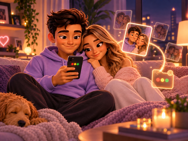 VibeSync couple avatars saving a shared evening memory