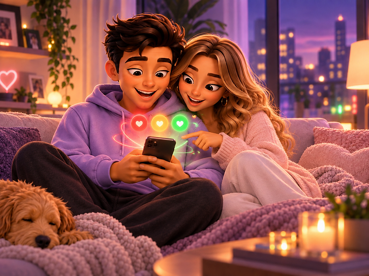 VibeSync couple avatars starting a private Check-In together