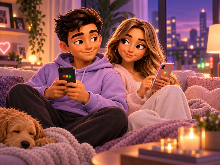 VibeSync couple avatars seeing their mutual Check-In reveal