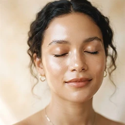 Model with radiant skin