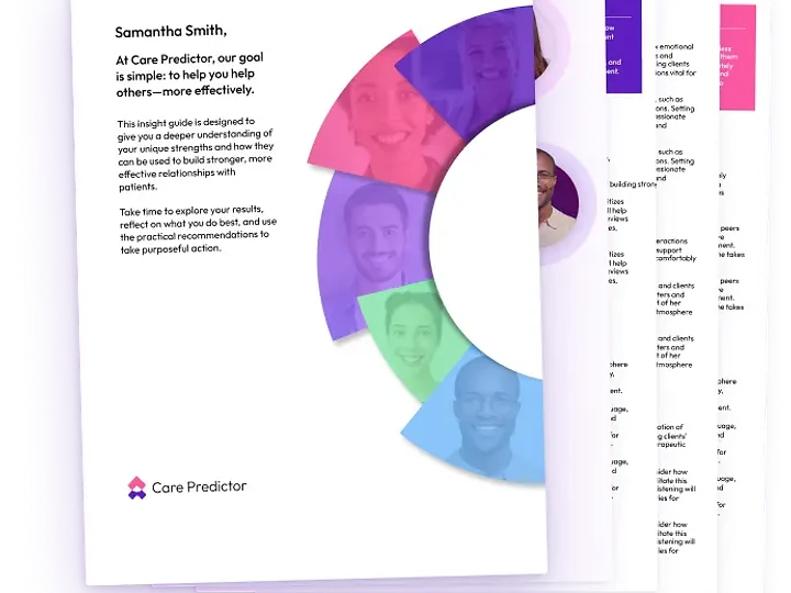 Care professional reviewing candidate profile report