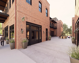 Conceptual rendering of the residential courtyard at 57 East in Downtown Newnan, Georgia