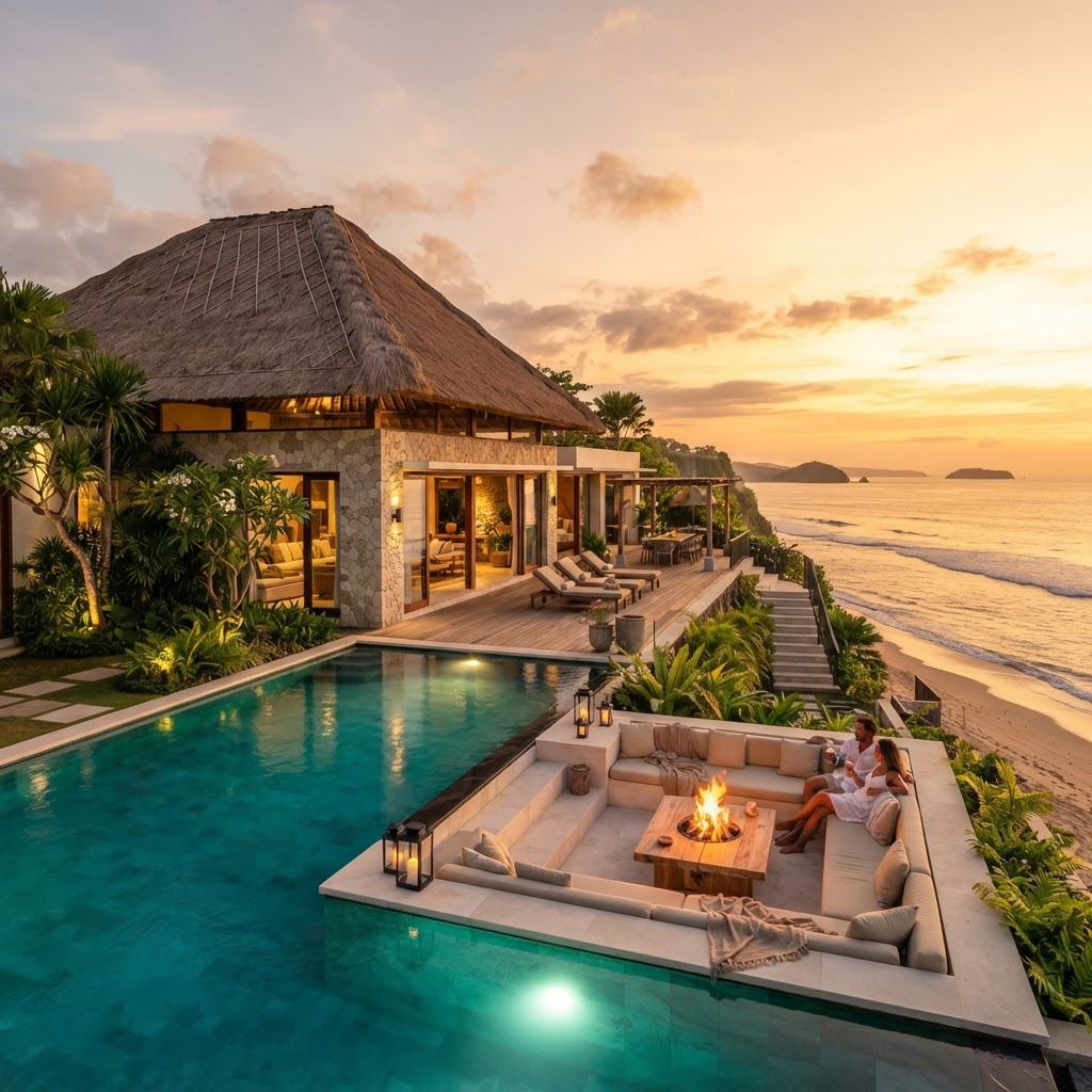 Propiedad residencial al atardecer