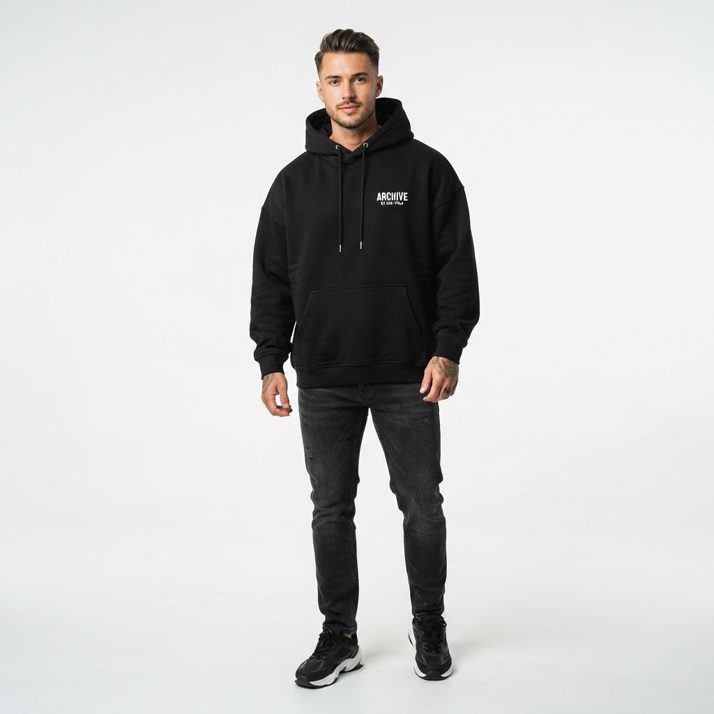 Hoodie Oversize Negro VIBRA
