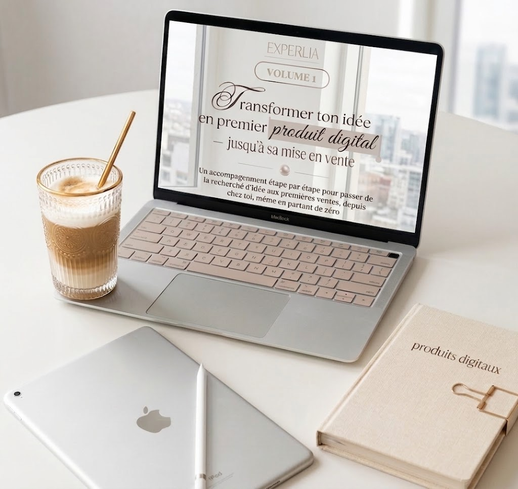 Le Volume 1 Experlia sur ordinateur, tablette et stylo