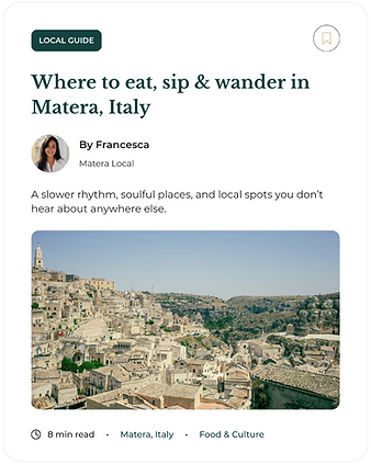 Local guide to Matera, Italy