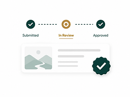 Editorial review workflow from submitted to approved