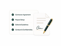 Contractor onboarding checklist and agreement
