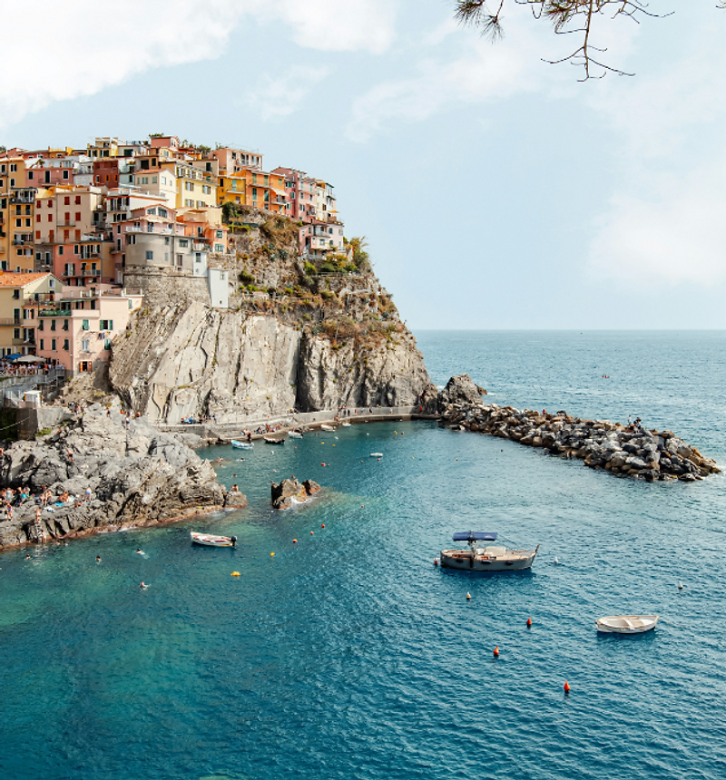 Coastal view of Manarola in Cinque Terre, Italy