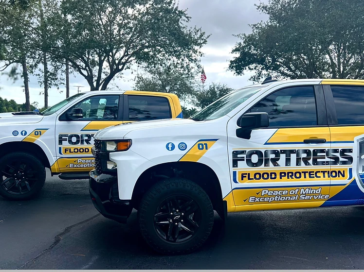 The Fortress Flood Protection team inspecting a property